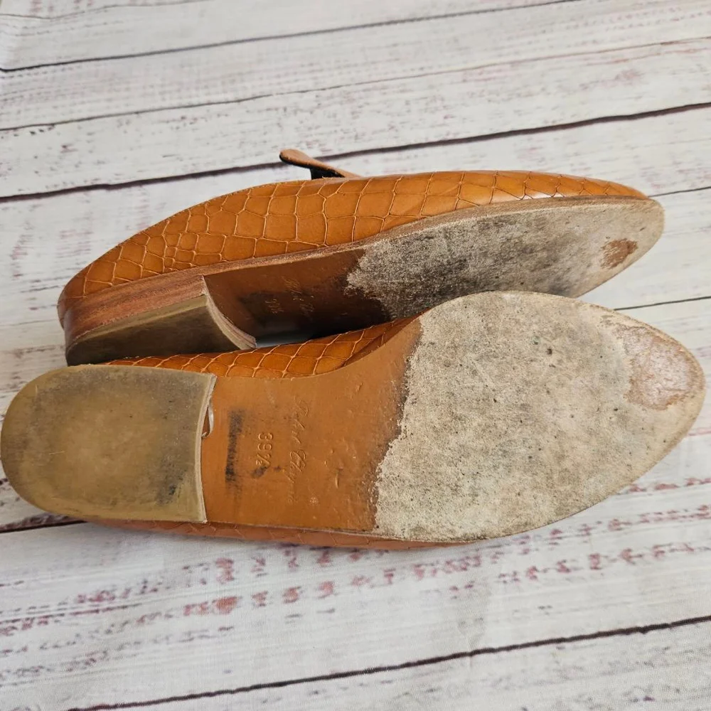 Robert Clergerie Alice Reptile Leather Mules Womens 39.5 Slides - Picture 7 of 7